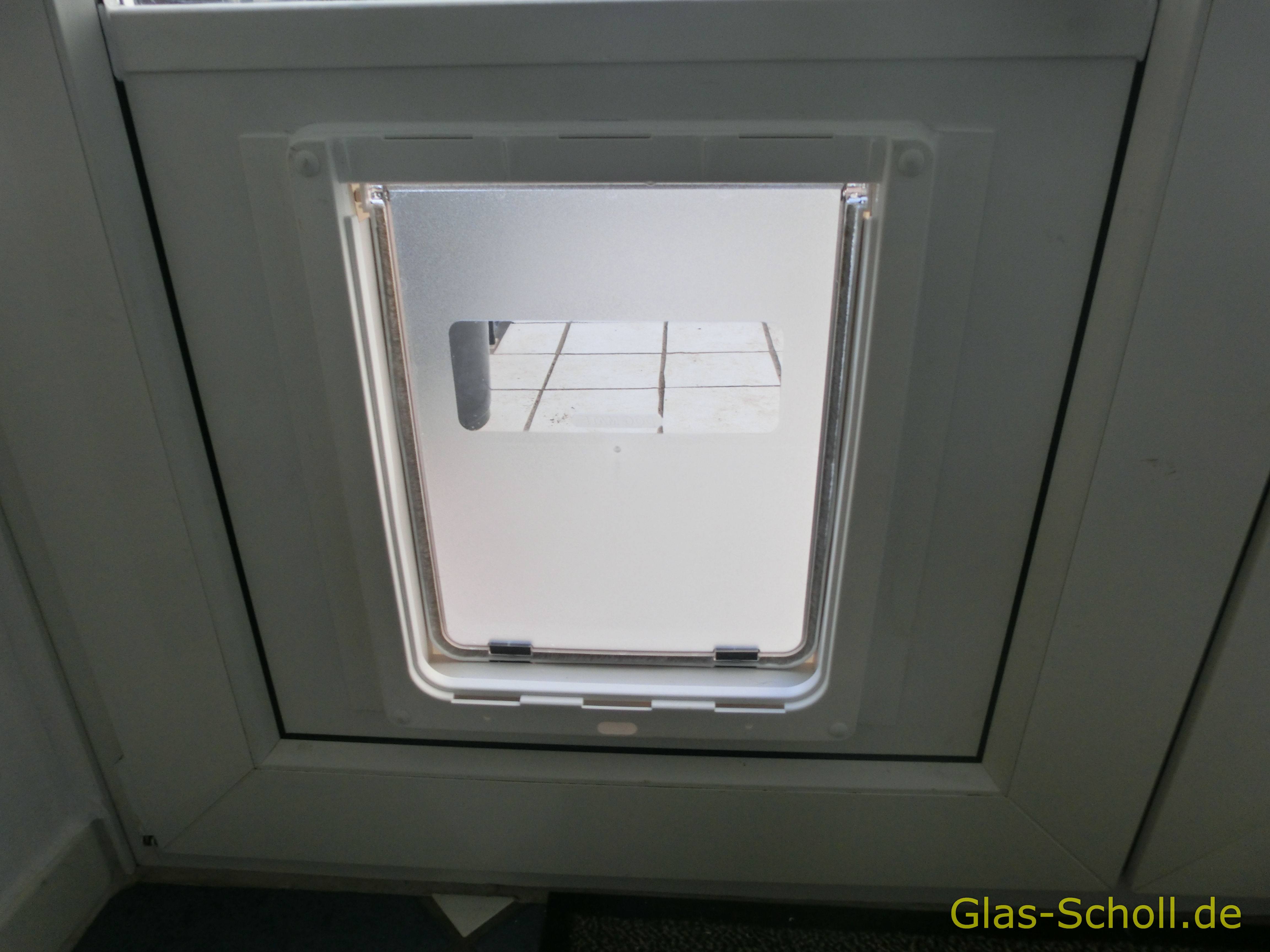 nachträglicher Katzenklappen Einbau in Isolierglas, Fenster, Türen, Balkonanlagen, Tierklappen, Hundeklappen von Glas Scholl
