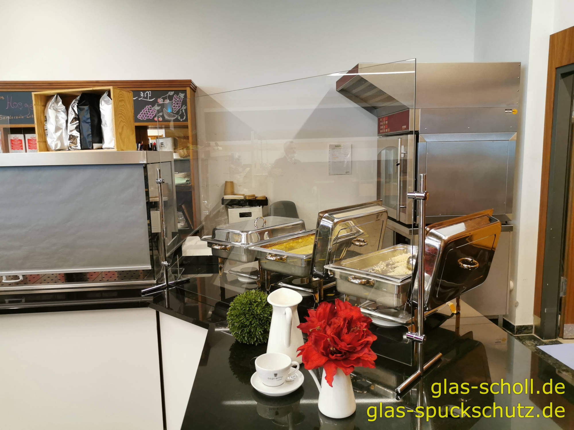 mobiler Infektionsschutz mit Echtglas ohne Verschraubung von Glas Scholl