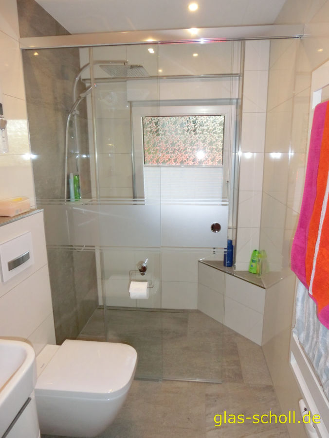 Glasschiebetürdusche Aquant40 mit Dekorfolierung von Glas Scholl