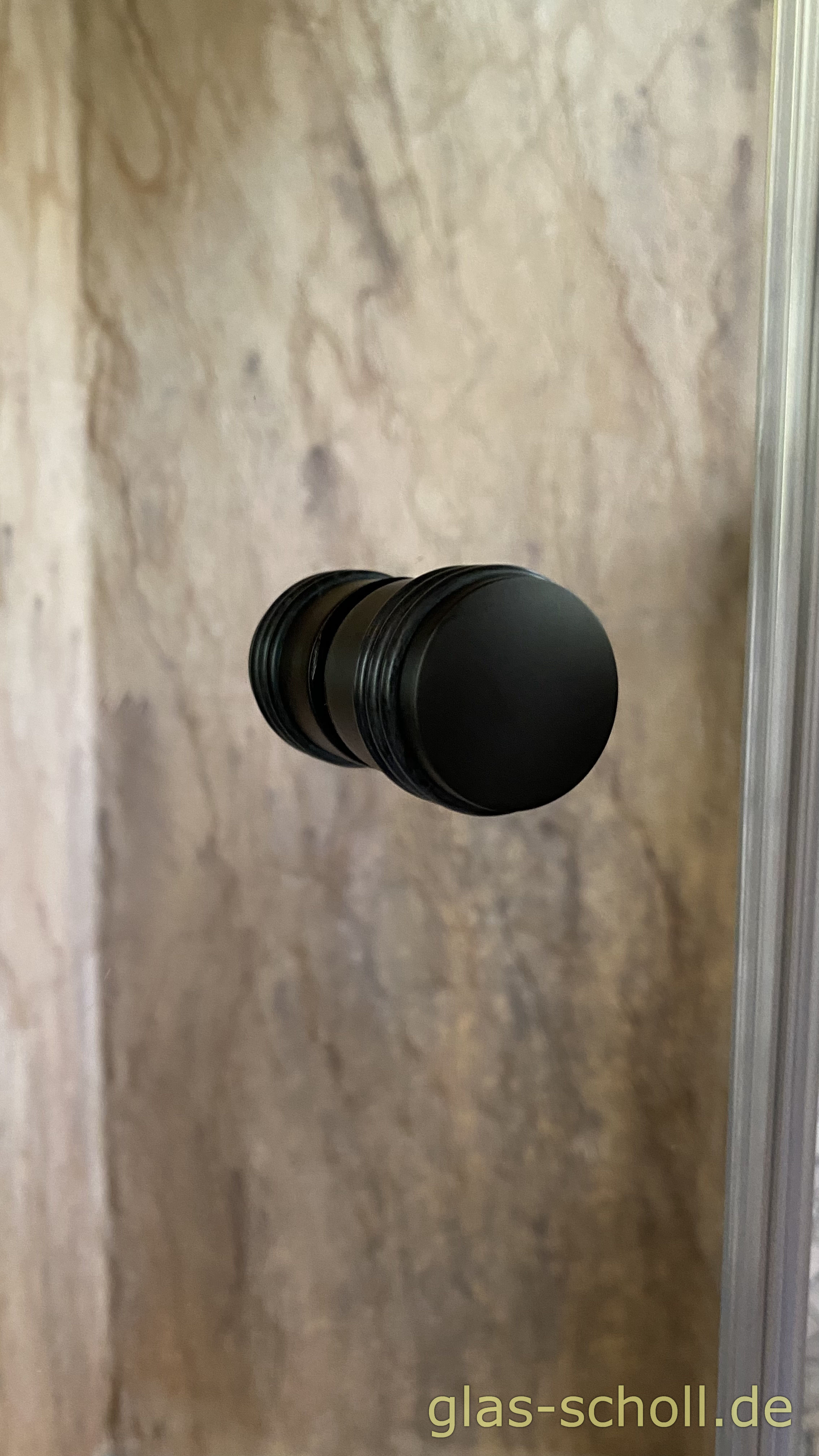 1 flgl. Glasdusche mit schwarzen Flamea+ Beschlägen und Drachenmotiv von Glas Scholl - Flamea Plus - Pauli Glasdusche - Herr der Ring