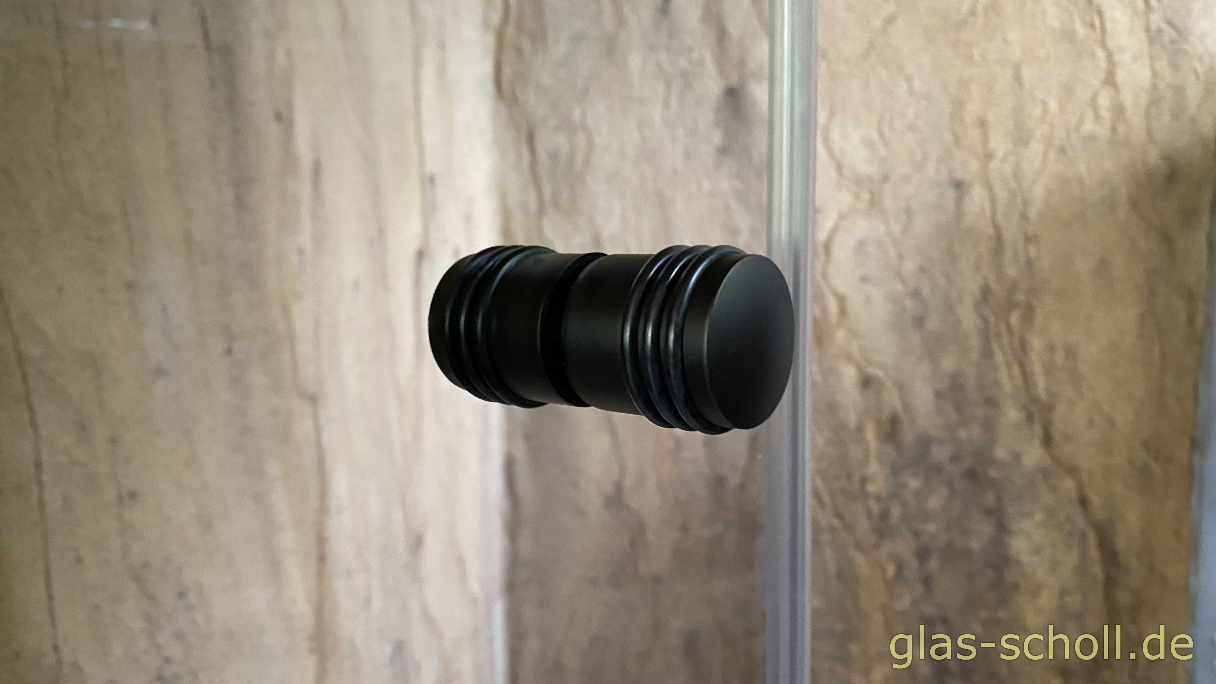 1 flgl. Glasdusche mit schwarzen Flamea+ Beschlägen und Drachenmotiv von Glas Scholl - Flamea Plus - Pauli Glasdusche - Herr der Ring