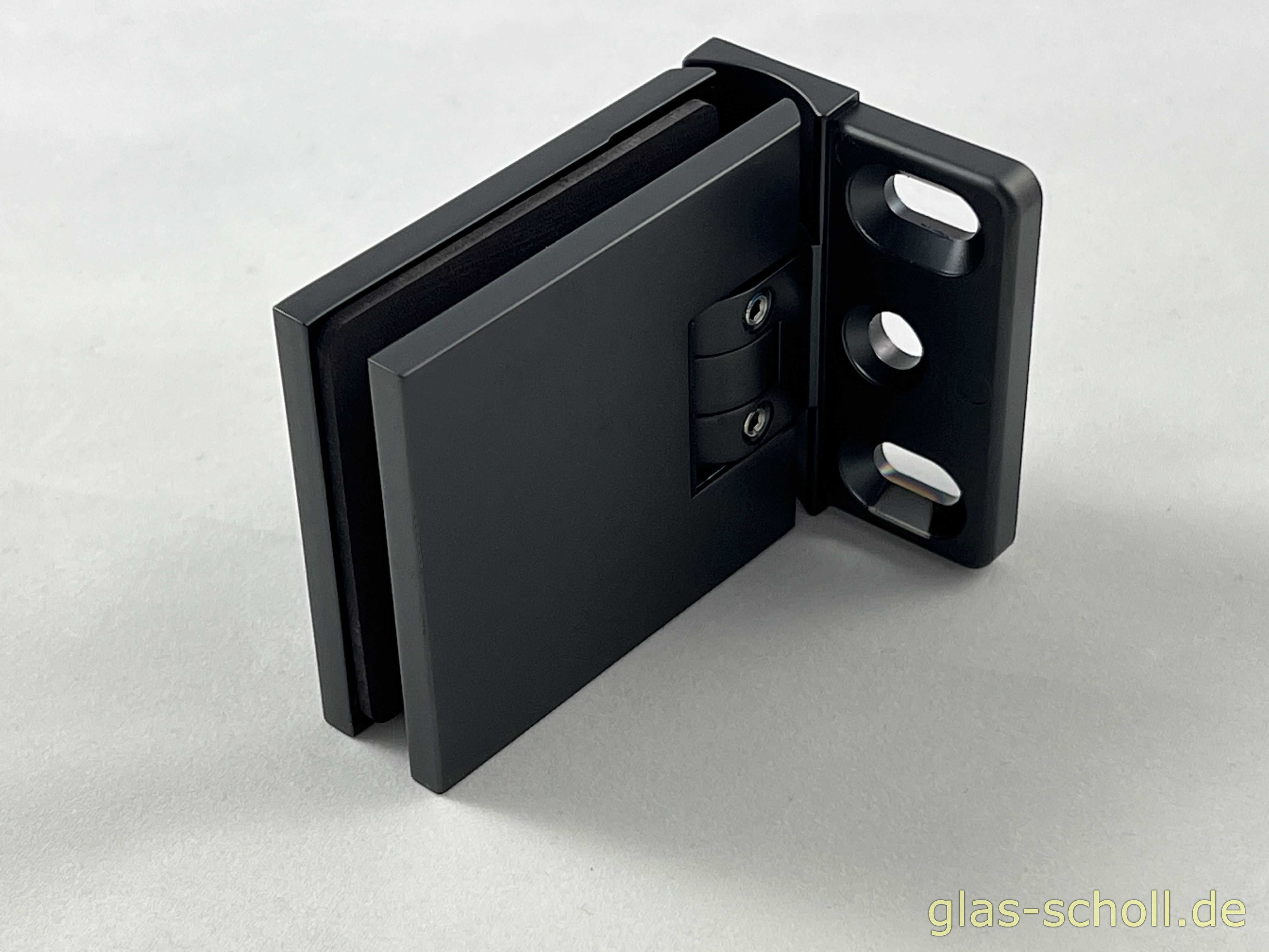 1 flgl. Glasdusche mit schwarzen Flamea+ Beschlägen und Drachenmotiv von Glas Scholl - Flamea Plus - Pauli Glasdusche - Herr der Ring