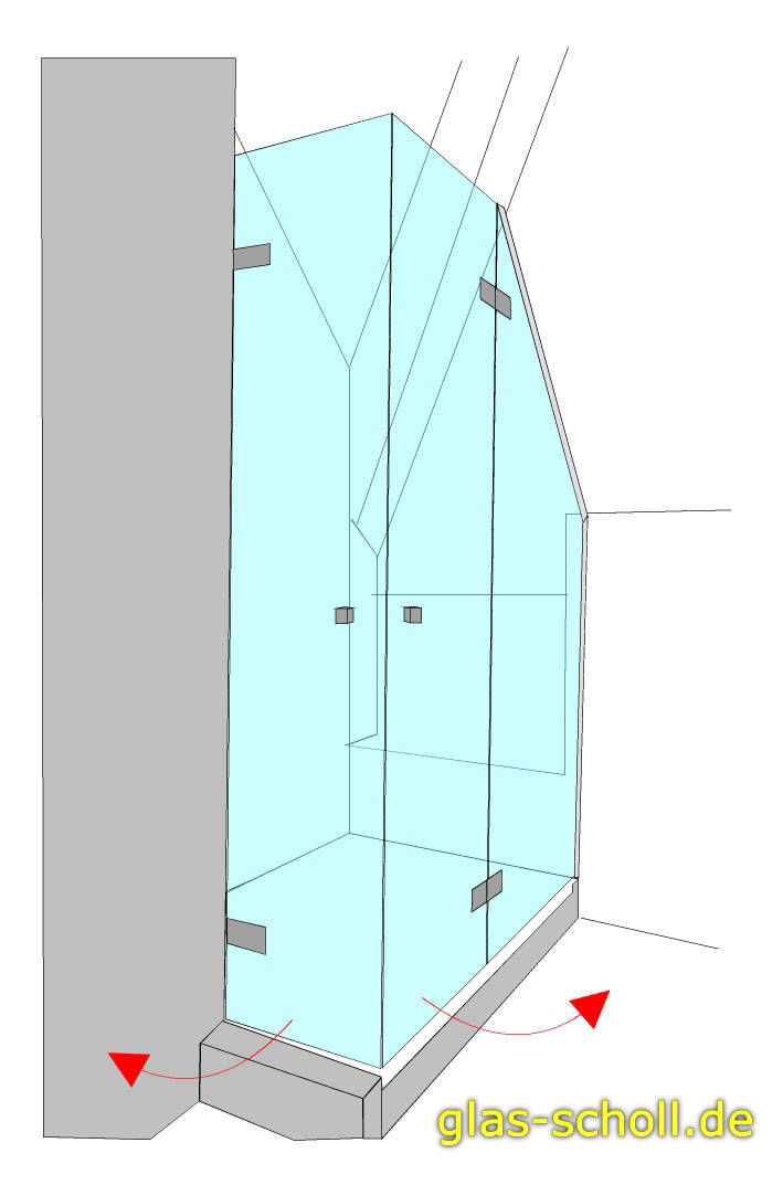 Sonderdusche im Dachgeschoss mit Eckeinstieg von Glas Scholl