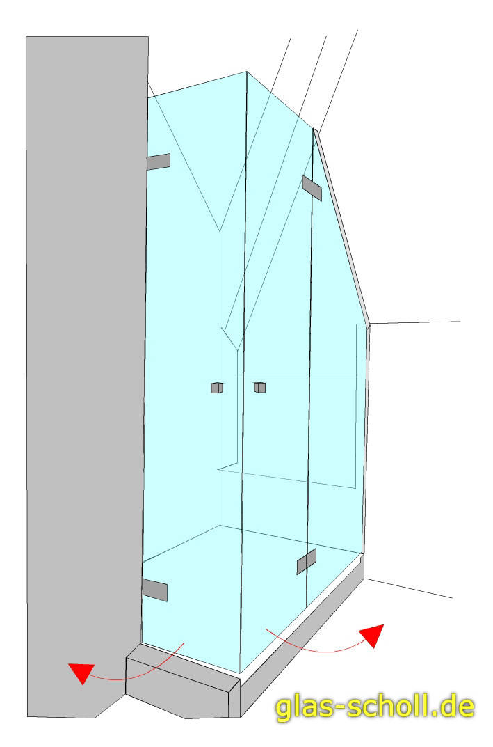 Sonderdusche im Dachgeschoss mit Eckeinstieg von Glas Scholl