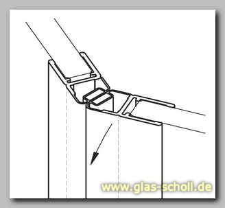 Glas Scholl Webshop, selbstklebende fluchtende 180 Grad Magnet-Duschdichtung  (2500mm) 8-12mm Glas