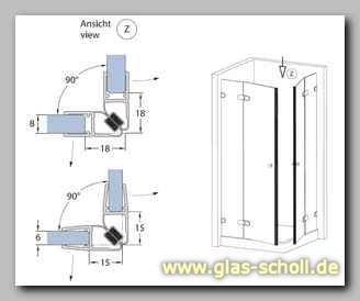 Glas Scholl Webshop, Schiebetür-Dichtungsprofil für 8mm Glas Spaltmaße  14-18mm (3000mm) ähnl. Niro matt