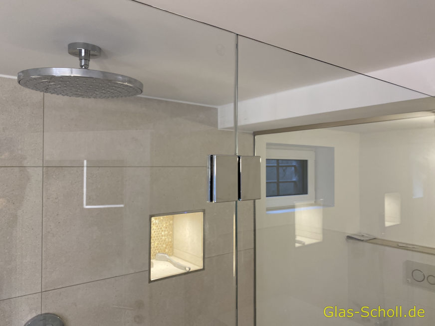 L-Festteildusche im Kellerbereich von Glas Scholl