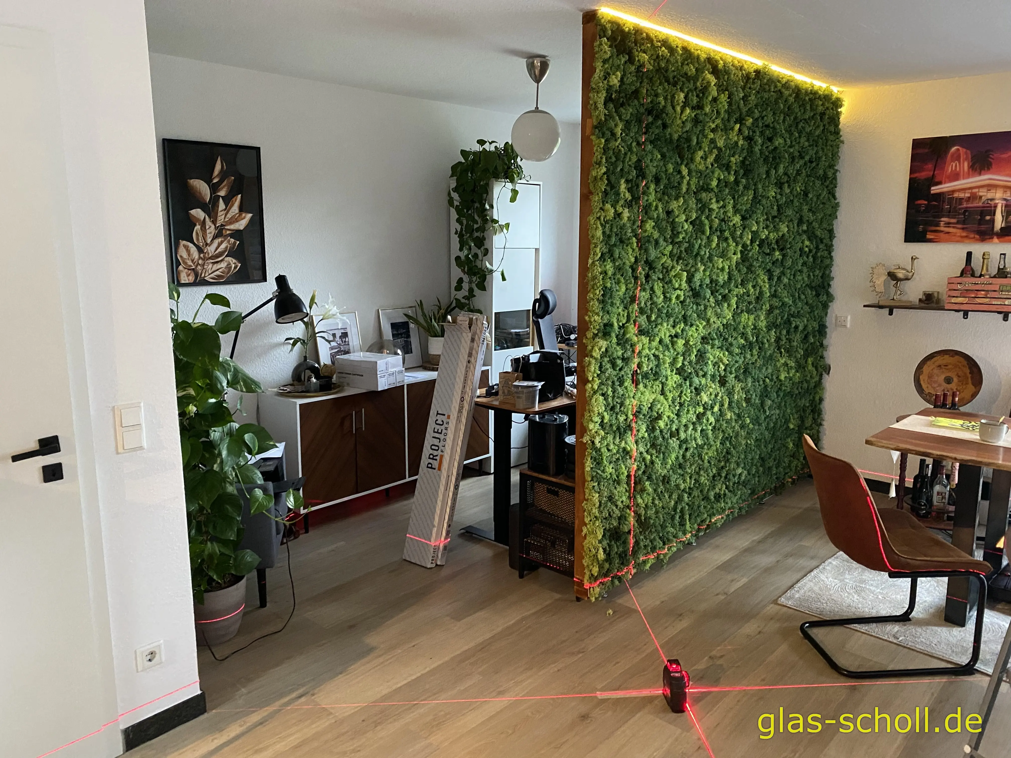 VORHER - Erstellung einer 135° Industrial Style Glasabtrennung von Glas Scholl