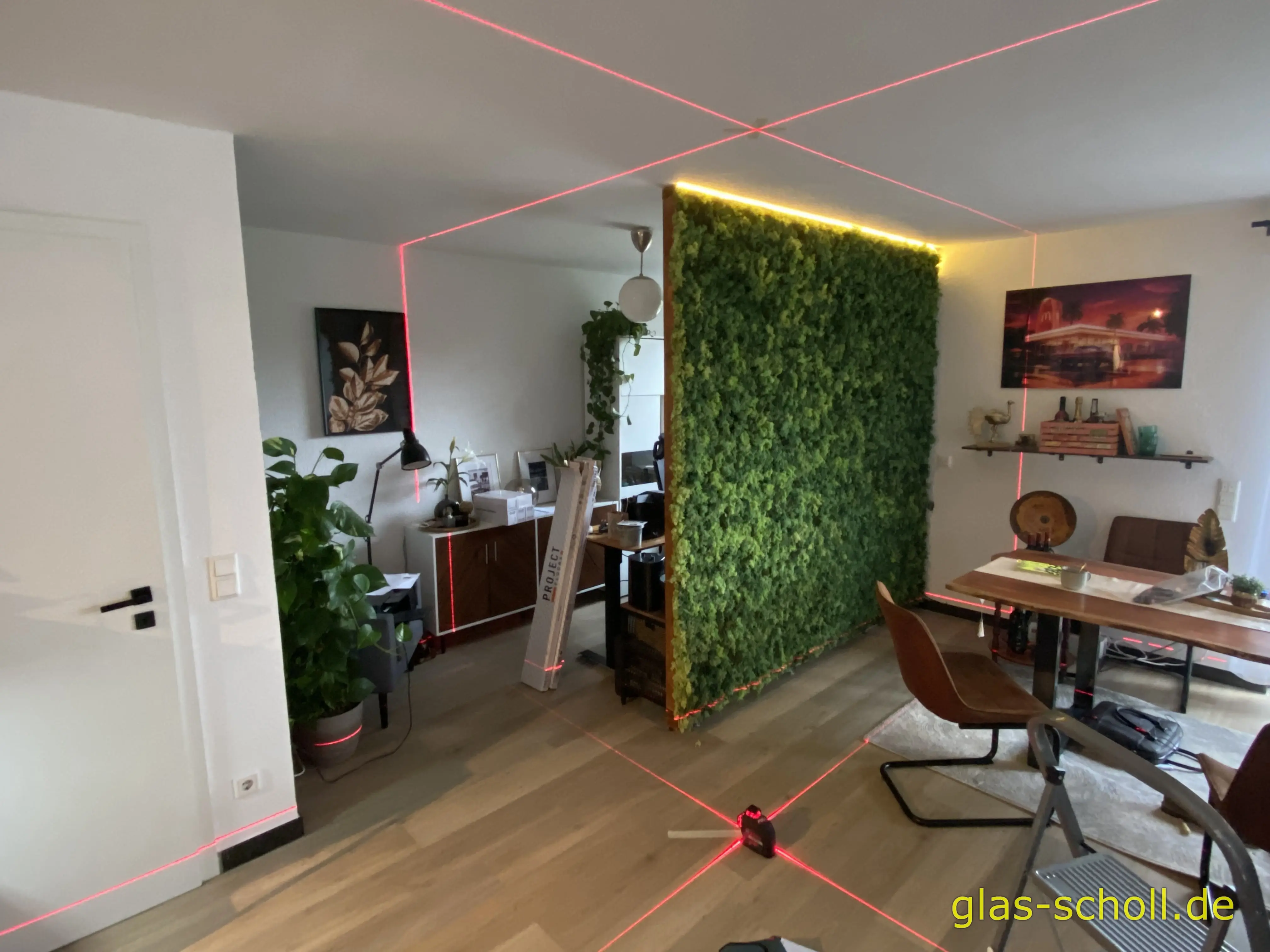 VORHER - Erstellung einer 135° Industrial Style Glasabtrennung von Glas Scholl