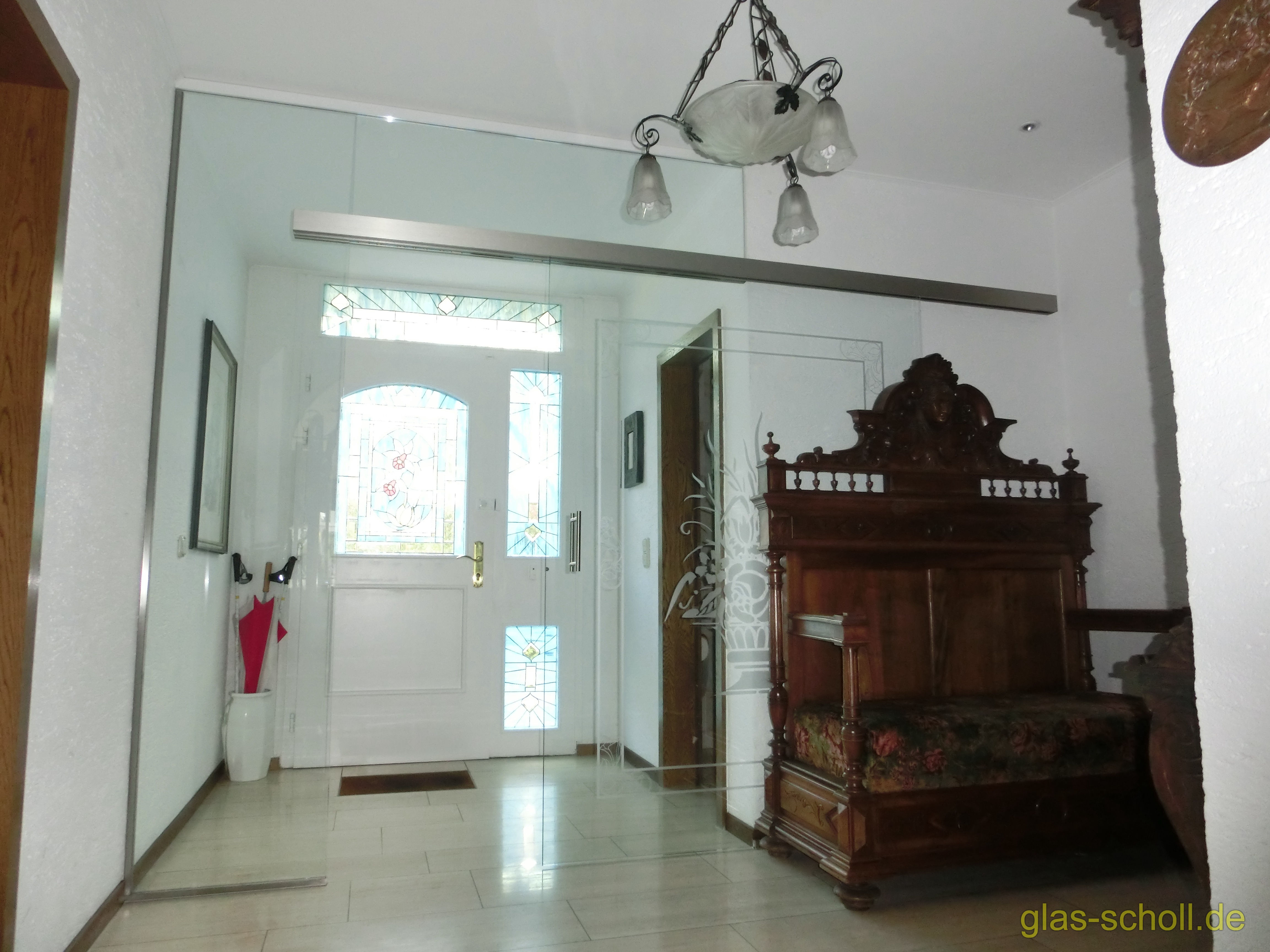 Ganzglas-Schiebetüranlage mit Schiebesystem im Glas von www.glas-scholl.de Portavant im Glas