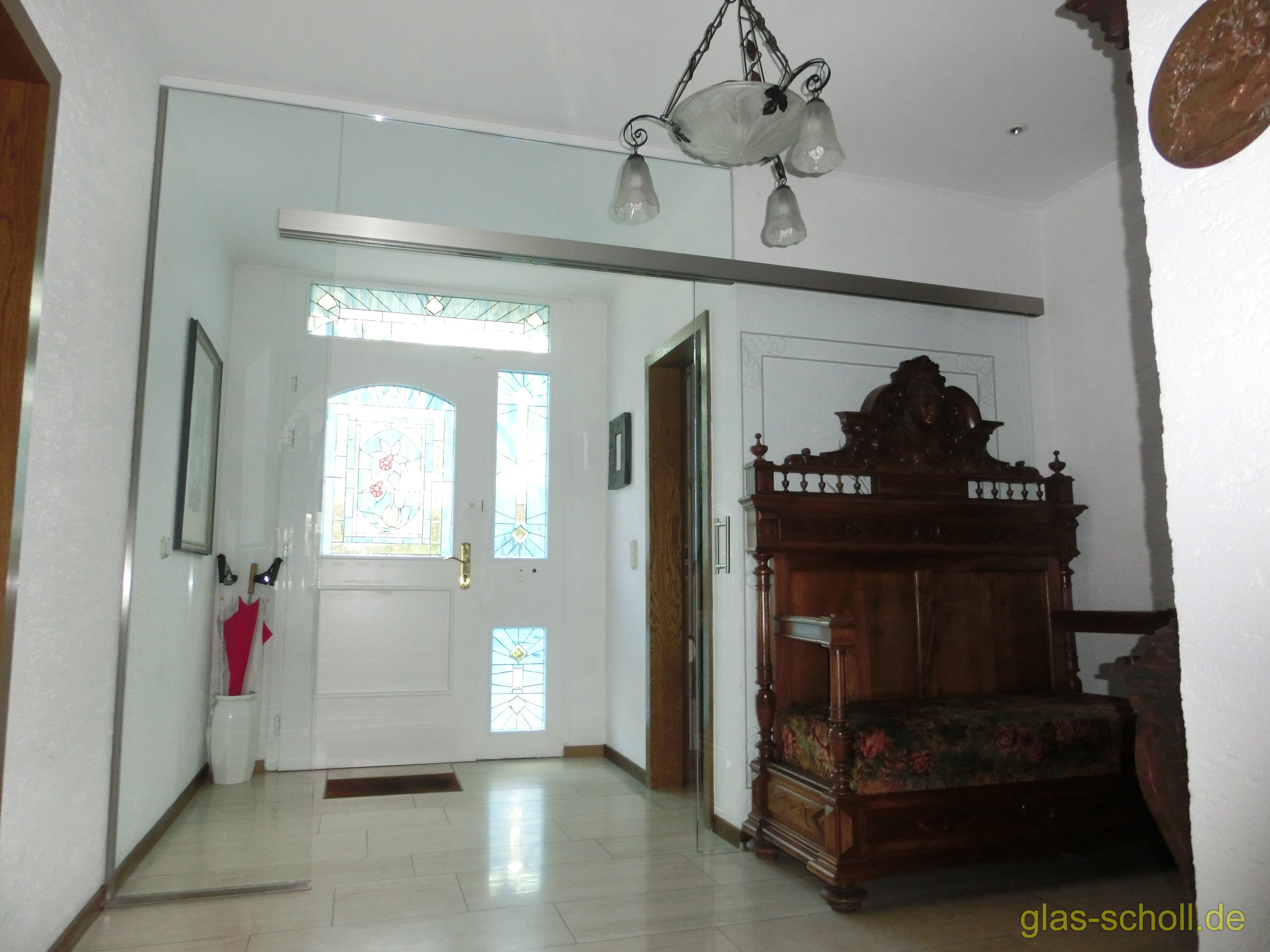 Ganzglas-Schiebetüranlage mit Schiebesystem im Glas von www.glas-scholl.de Portavant im Glas