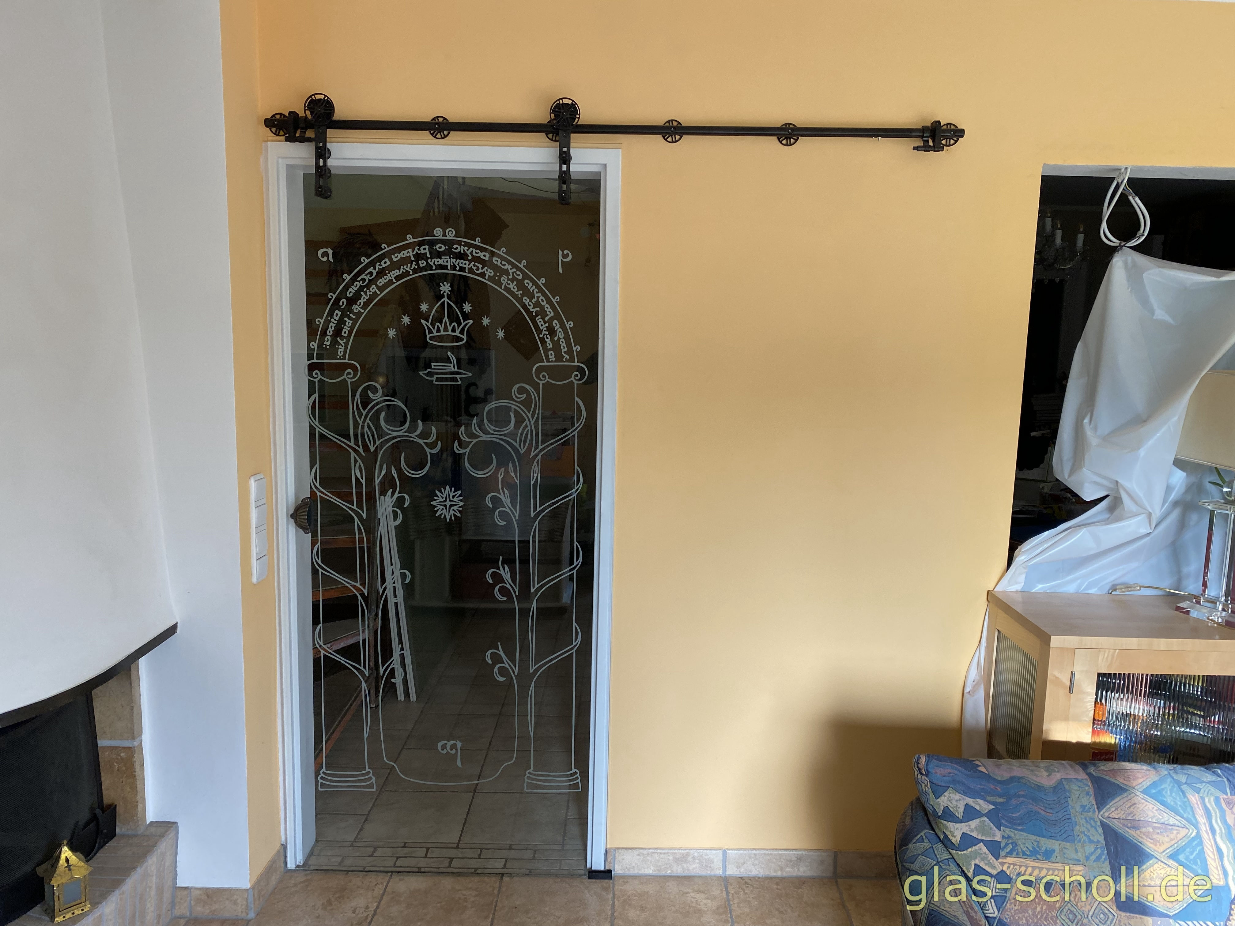 MWE Protec Schiebetür schwarz matt von www.glas-scholl.de