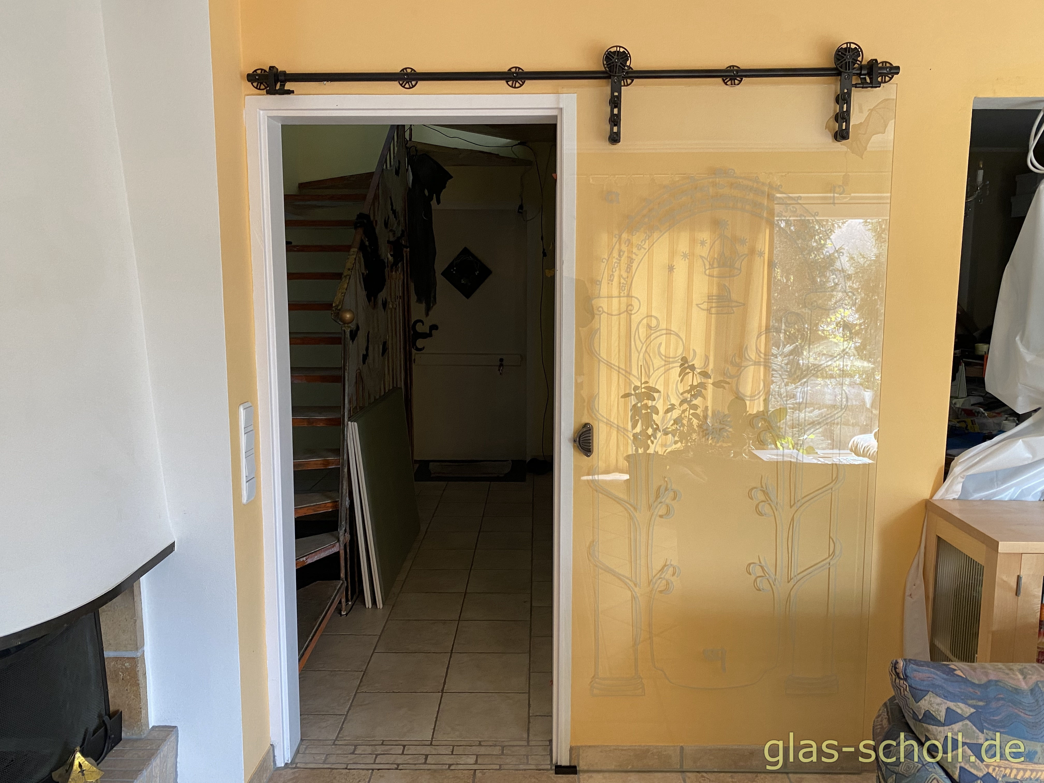 MWE Protec Schiebetür schwarz matt von www.glas-scholl.de