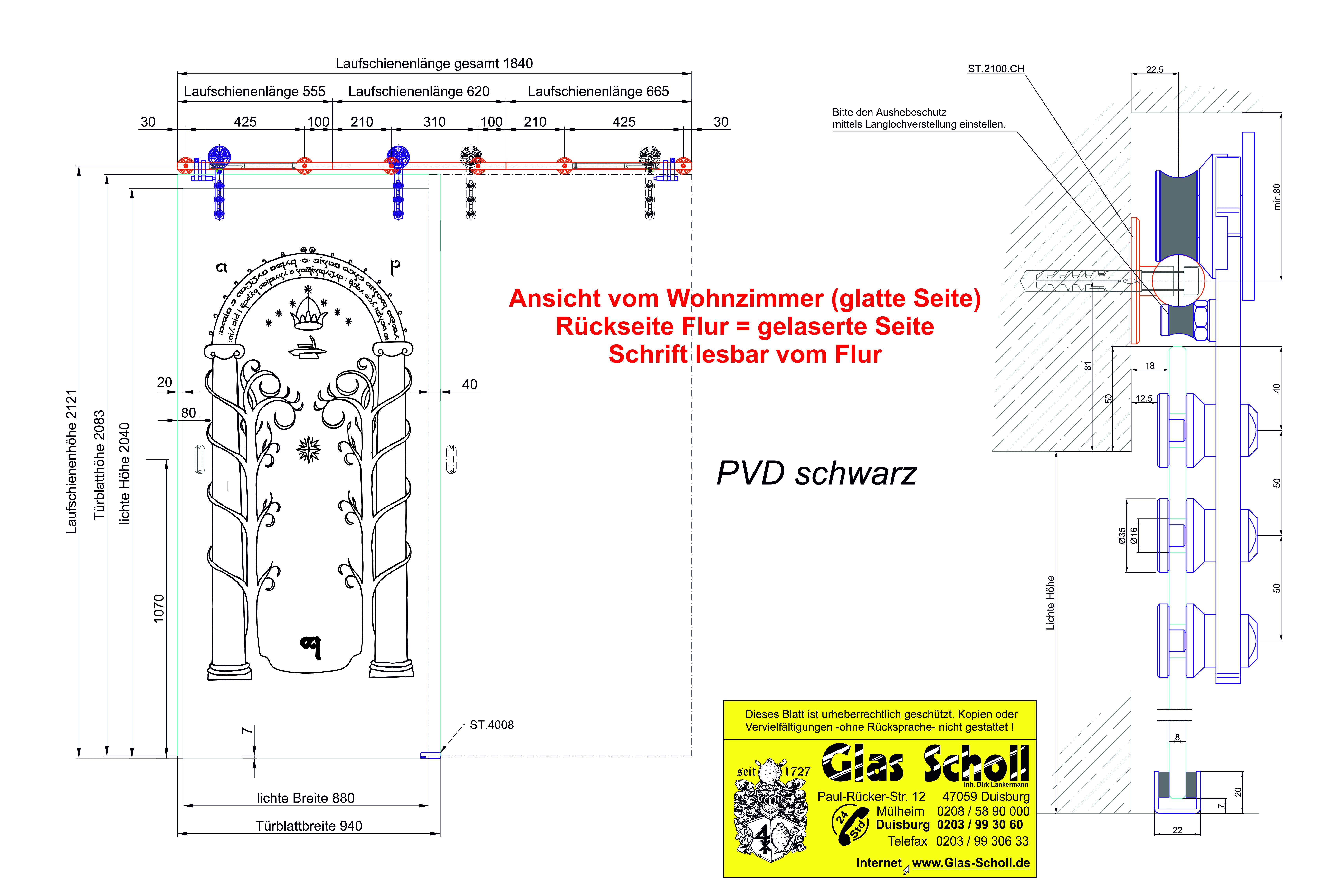 MWE Protec Schiebetür schwarz matt von www.glas-scholl.de