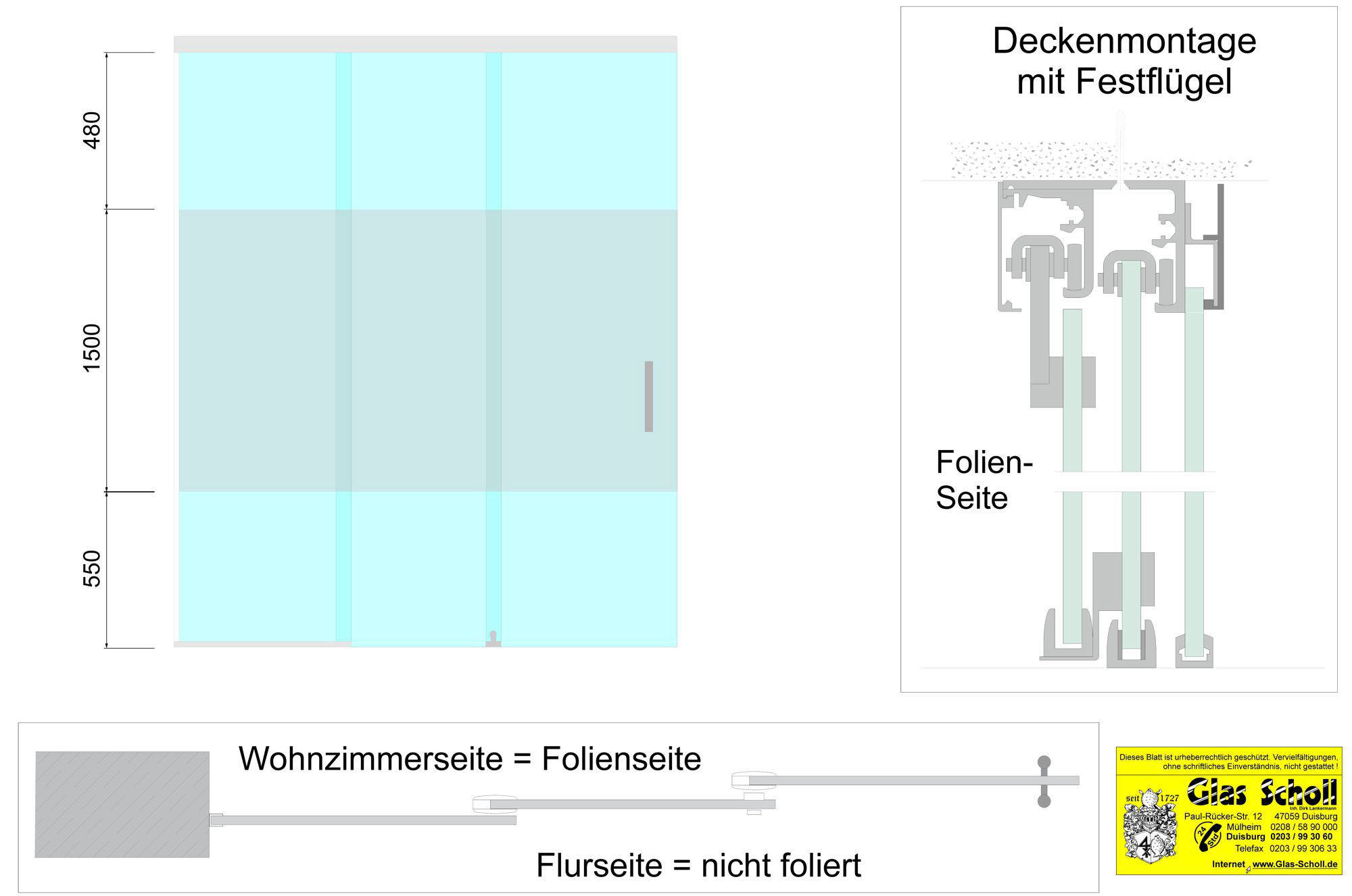 3teilige Glas-Schiebetüranlage von Glas Scholl