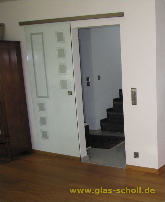 Schiebetür mit Quadrat-Dekor von Glas Scholl