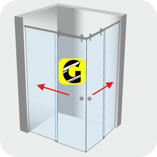 90° Eck-Schiebetürdusche von Glas Scholl