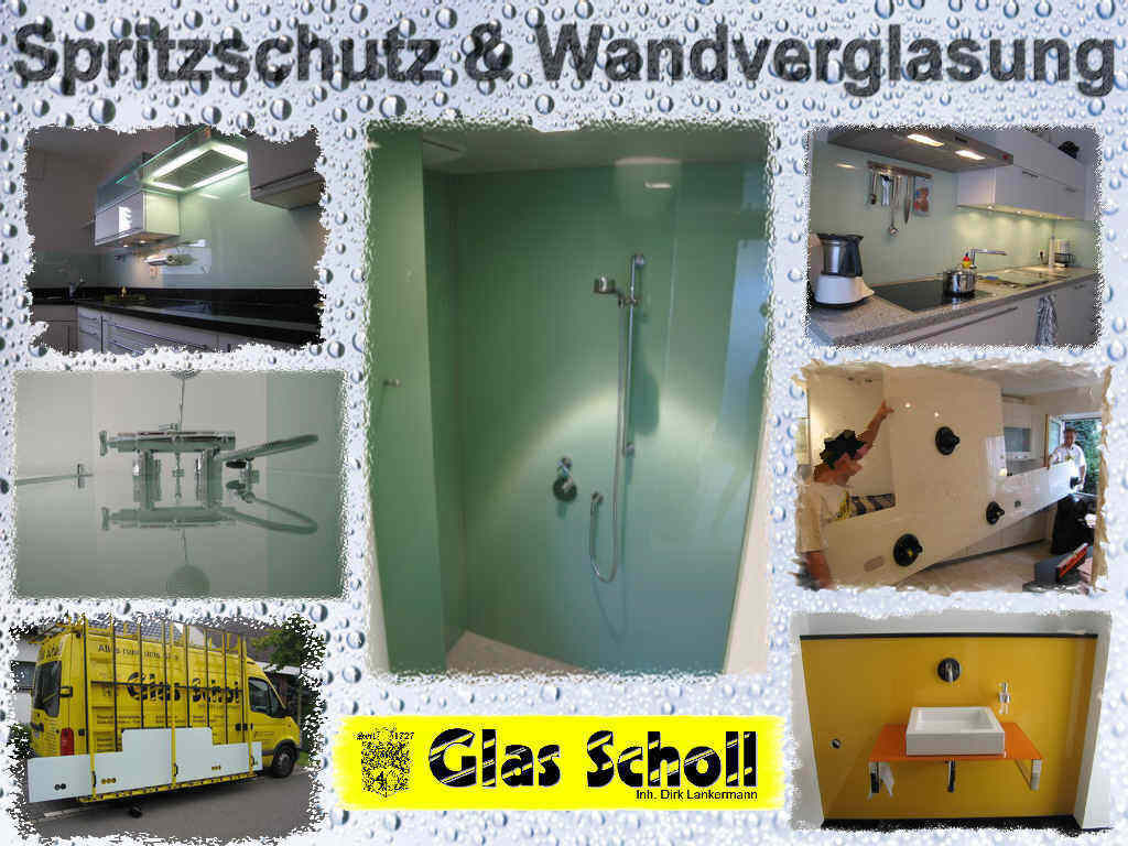 Spritzschutz und Wandverglasungen von Glas Scholl - Klicken Sie mit der Maus, oder warten Sie